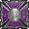 
	Aztec Style Modern Edge Fire Fighter Maltese Cross Decal in Purple Diamond Plate
