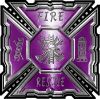 
	Aztec Style Modern Edge Fire Fighter Maltese Cross Decal in Purple
