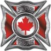 
	Celtic Style Rough Steel Fire Fighter Maltese Cross Decal with Canadian Flag