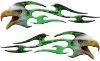 
	Screaming Eagle Head Tribal Flame Graphic Kit with Green Inferno Flames
