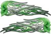 
	New School Street Rod Classic Car Style Evil Shull Flame Stickers / Decal Kit in Green
