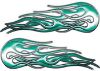 
	Old School Street Rod Classic Car Style Twin Flame Graphics in Teal
