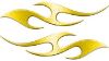 
	Simple Tribal Style Flame Graphics with Silver Outline in Yellow
