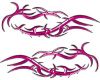 
	Split Tribal Style Flame Graphics in Pink
