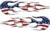 
	Street Rod Classic Car Style Flame Graphics with American Flag
