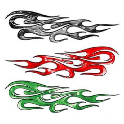 Tribal Flame Decals with Silver Outline