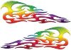 
	Tribal Style Flame Decals in Rainbow Colors
