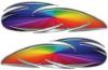 Custom Motorcycle Tank Decals with rainbow colors