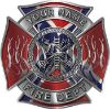 
	Personalized Fire Fighter Maltese Cross Decal with Flames with Confederate Rebel Flag

