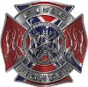 
	Fire Fighter Maltese Cross Decal with Flames with Confederate Rebel Flag

