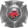 
	Fire Lieutenant Maltese Cross with Flames Fire Fighter Decal with Antique Fire Truck
