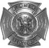 
	Fire Lieutenant Maltese Cross with Flames Fire Fighter Decal in Silver
