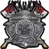 
	Fire Fighter Assistant Chief Maltese Cross Flaming Axe Decal Reflective in Diamond Plate
