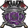 
	Fire Fighter Assistant Chief Maltese Cross Flaming Axe Decal Reflective in Inferno Purple Flames
