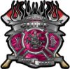 
	Fire Fighter Chief Maltese Cross Flaming Axe Decal Reflective in Pink Camo
