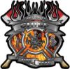 
	Fire Fighter Chief Maltese Cross Flaming Axe Decal Reflective in Inferno Flames
