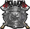 
	Fire Fighter Chief Maltese Cross Flaming Axe Decal Reflective in Silver
