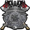 
	Fire Fighter Custom Maltese Cross Flaming Axe Decal Reflective in Diamond Plate
