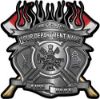 
	Fire Fighter Custom Maltese Cross Flaming Axe Decal Reflective in Silver
