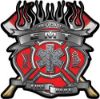 
	Fire Fighter emt Maltese Cross Flaming Axe Decal Reflective in Red
