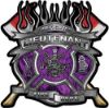 
	Fire Fighter Lieutenant Maltese Cross Flaming Axe Decal Reflective in Inferno Purple Flames
