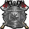 
	Fire Fighter Maltese Cross Flaming Axe Decal Reflective in Silver
