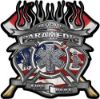 
	Fire Fighter Paramedic Maltese Cross Flaming Axe Decal Reflective with american flag
