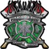 
	Fire Fighter Paramedic Maltese Cross Flaming Axe Decal Reflective in Inferno Green Flames

