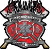 
	Fire Fighter Paramedic Maltese Cross Flaming Axe Decal Reflective in Red
