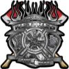 
	Fire Fighter Retired Maltese Cross Flaming Axe Decal Reflective in Inferno Gray Flames
