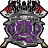 
	Fire Fighter Retired Maltese Cross Flaming Axe Decal Reflective in Inferno Purple Flames
