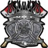 
	Fire Fighter Wife Maltese Cross Flaming Axe Decal Reflective in Diamond Plate
