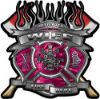 
	Fire Fighter Wife Maltese Cross Flaming Axe Decal Reflective in Pink Camo
