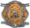 
	The Desire To Serve Firefighter Maltese Cross Reflective Decal in Orange Diamond Plate
