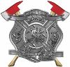 
	The Desire To Serve Twin Fire Axe Firefighter Maltese Cross Reflective Decal in Diamond Plate
