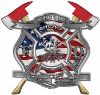
	The Desire To Serve Twin Fire Axe Firefighter Maltese Cross Reflective Decal with American Flag

