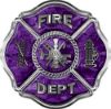 
	Traditional Fire Department Fire Fighter Maltese Cross Sticker / Decal in Purple Camouflage 
