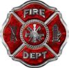 
	Traditional Fire Department Fire Fighter Maltese Cross Sticker / Decal in Red Camouflage 
