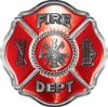 
	Traditional Fire Department Fire Fighter Maltese Cross Sticker / Decal in Red
