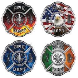 Traditional Fire Department Firefighter Maltese Cross Decals