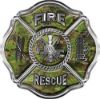 
	Traditional Fire Rescue Fire Fighter Maltese Cross Sticker / Decal in Camouflage
