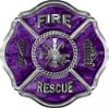 
	Traditional Fire Rescue Fire Fighter Maltese Cross Sticker / Decal in Purple Camouflage
