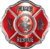 
	Traditional Fire Rescue Fire Fighter Maltese Cross Sticker / Decal in Red
