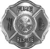 
	Traditional Fire Rescue Fire Fighter Maltese Cross Sticker / Decal in Silver
