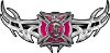 
	Tribal Wings with Fire Rescue Firefighter Maltese Cross In Pink
