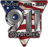 
	911 Emergency Dispatcher Police Fire EMS Decal with American Flag