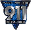 
	911 Emergency Dispatcher Police Fire EMS Decal in Blue Inferno