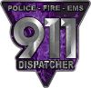 
	911 Emergency Dispatcher Police Fire EMS Decal in Purple Inferno