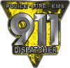 
	911 Emergency Dispatcher Police Fire EMS Decal in Yellow Inferno