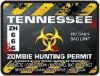 Zombie Hunting Permit Decal Danger Zone Style for Tennessee